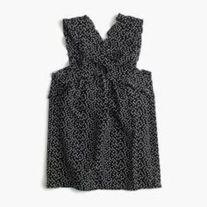 NWT J.Crew Silk Cross Front Halter Blouse Top Black White Polka Dot Size 00